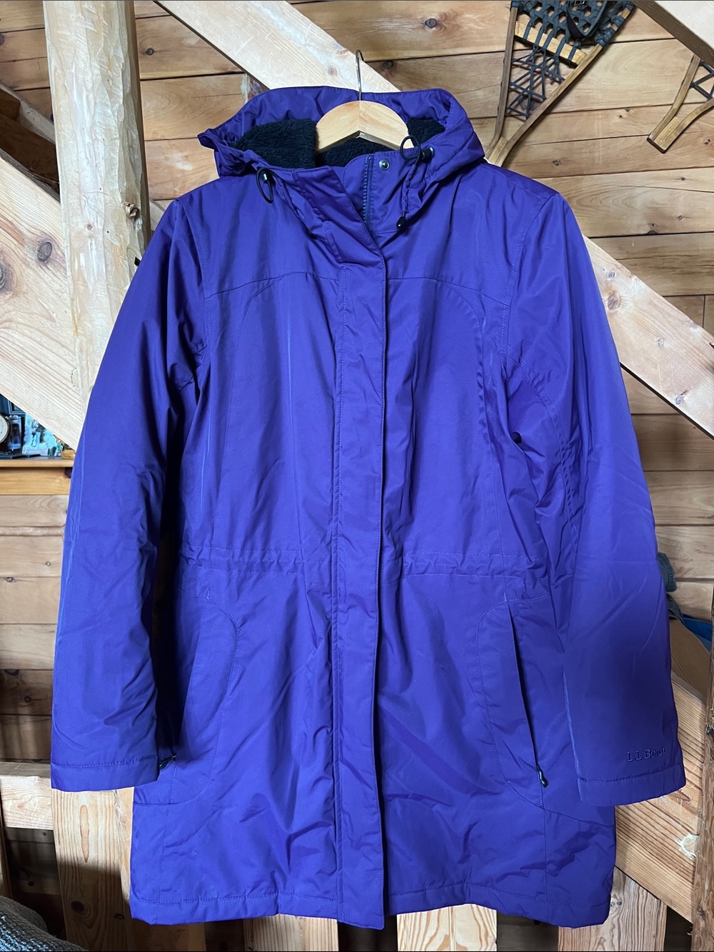 LL Bean Purple Insulated Womens Winter Coat Jacket EUC